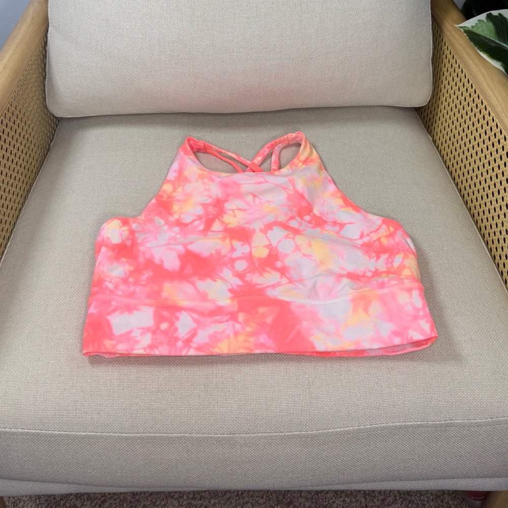 Lululemon Energy Bra High Neck Long Line Shibori *Medium Support B-D Size 10 - Picture 3 of 5